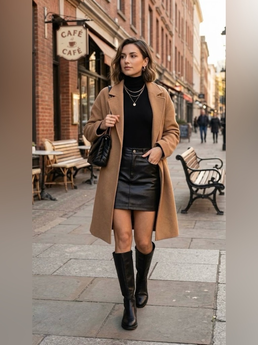 GUESS Black Leather Mini Skirt